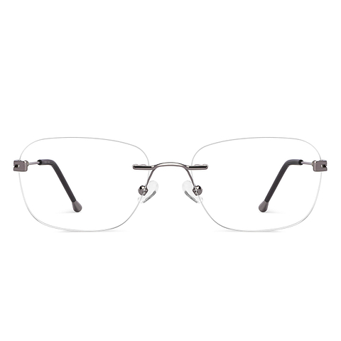 Vincent Chase Online Gunmetal Rimless Rectangle left side