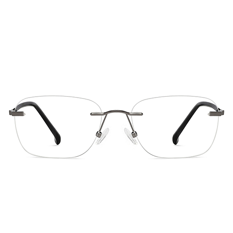 Vincent Chase Online Gunmetal Rimless Rectangle left side