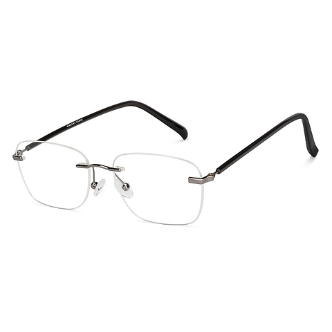 Vincent Chase Online Gunmetal Rimless Rectangle right side