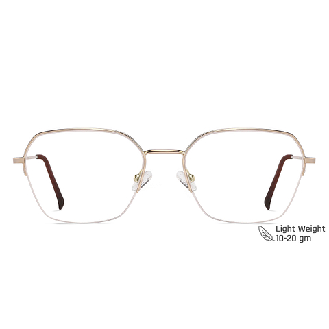 Vincent Chase Screen Glasses Gold Half Rim Geometric left side