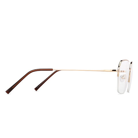 Vincent Chase Screen Glasses Gold Half Rim Geometric left side