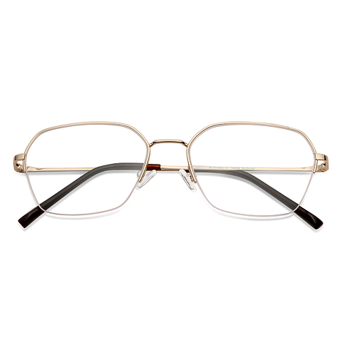 Vincent Chase Screen Glasses Gold Half Rim Geometric left side