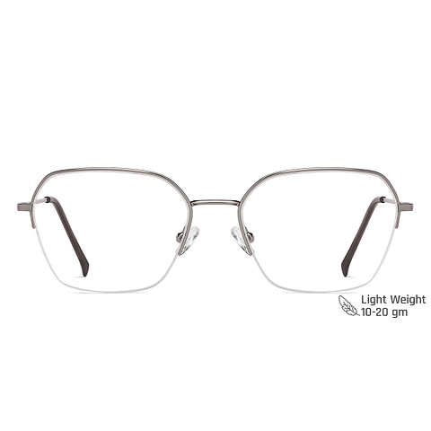 Vincent Chase Online Mid Gunmetal Half Rim Geometric left side