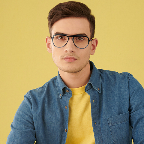 Vincent Chase Online Black Transparent Full Rim Aviator left side