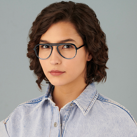 Vincent Chase Online Black Transparent Full Rim Aviator left side