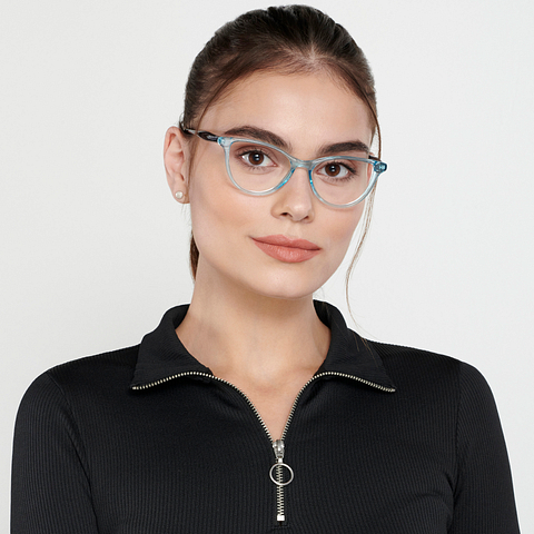 Vincent Chase Online Blue Transparent Full Rim Cat Eye left side