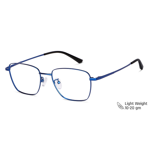 Vincent Chase Matte Blue Full Rim Rectangle left side