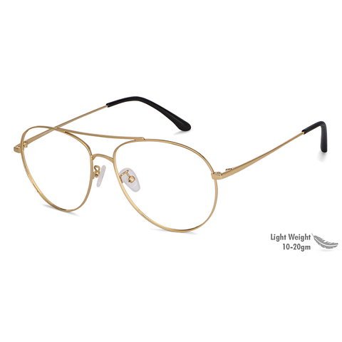 Vincent Chase Matte Gold Full Rim Aviator left side