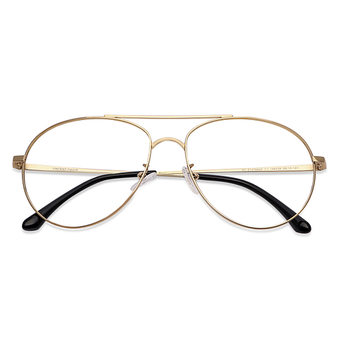 Vincent Chase Matte Gold Full Rim Aviator left side