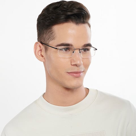 Vincent Chase Black Rimless Rectangle left side