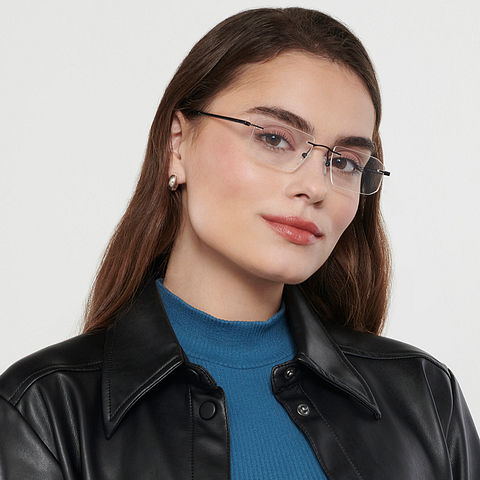 Vincent Chase Black Rimless Rectangle right side