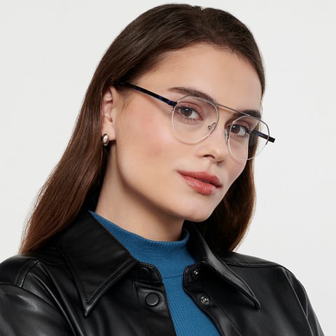 Vincent Chase Online Mid Gunmetal Half Rim Round right side