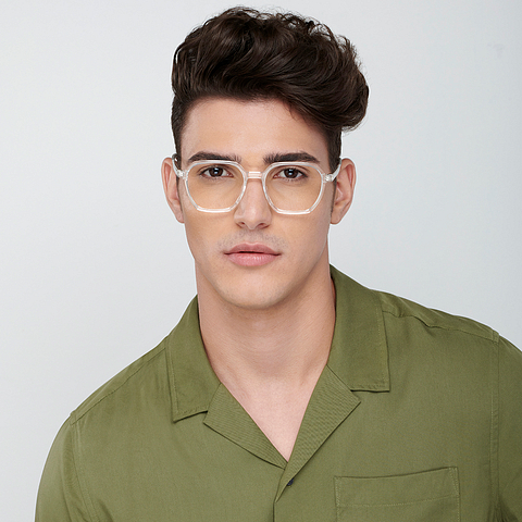 Vincent Chase Screen Glasses Crystal Transparent Full Rim Geometric left side
