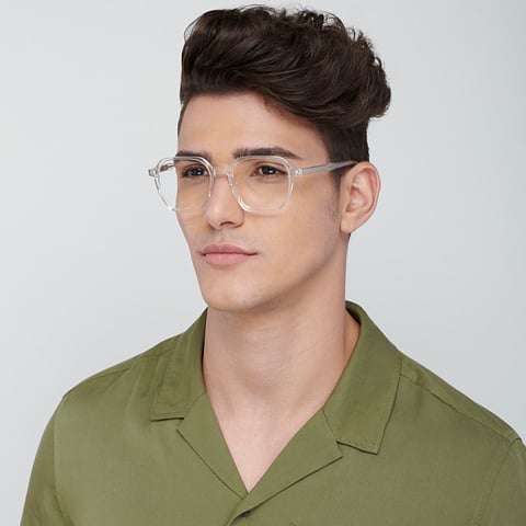 Vincent Chase Screen Glasses Crystal Transparent Full Rim Geometric right side