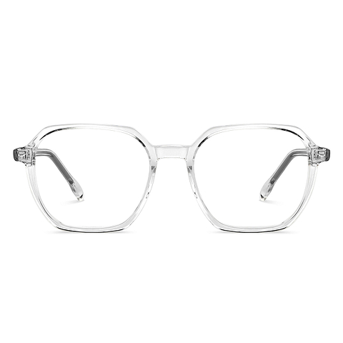 Vincent Chase Screen Glasses Crystal Transparent Full Rim Geometric left side