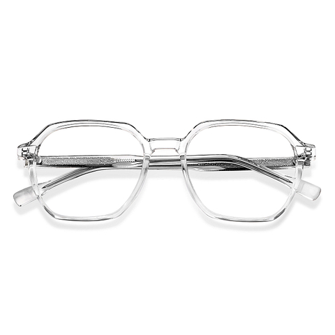 Vincent Chase Screen Glasses Crystal Transparent Full Rim Geometric left side
