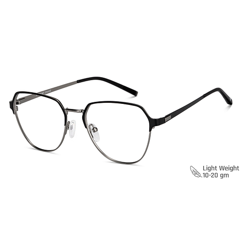 Vincent Chase Online Matte Black Gunmetal Full Rim Geometric right side