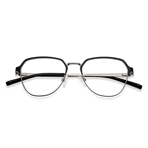 Vincent Chase Online Matte Black Gunmetal Full Rim Geometric left side