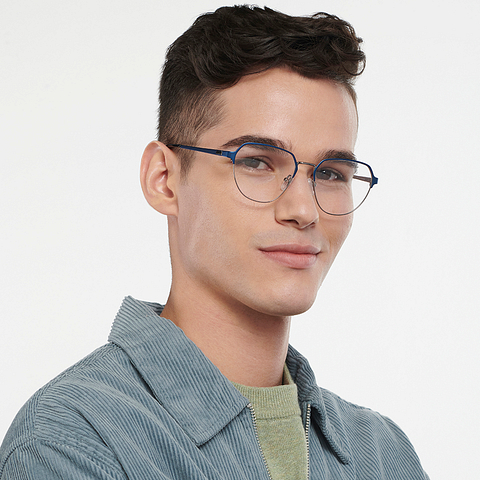 Vincent Chase Online Blue Gunmetal Full Rim Geometric right side