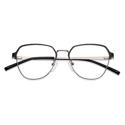 Vincent Chase Online Dark Gunmetal Full Rim Geometric left side