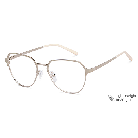 Vincent Chase Cream Silver Full Rim Geometric left side