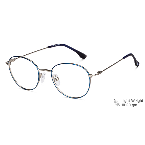 Vincent Chase Blue Silver Full Rim Round left side