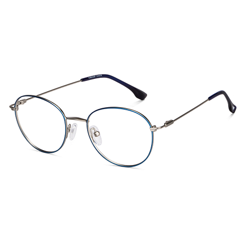 Vincent Chase Blue Silver Full Rim Round right side