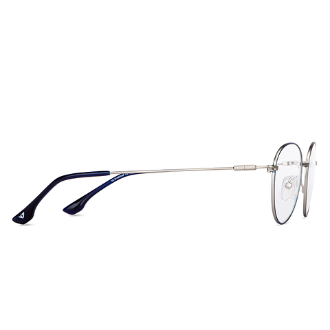 Vincent Chase Blue Silver Full Rim Round left side