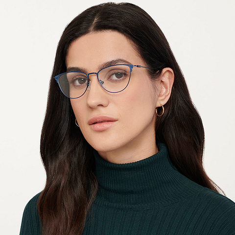 Vincent Chase Online Sky Blue Full Rim Cat Eye right side