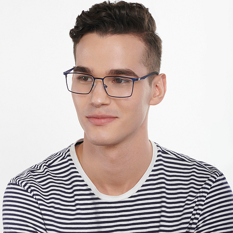 Vincent Chase Online Sky Blue Full Rim Rectangle left side