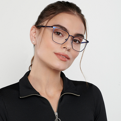 Vincent Chase Online Sky Blue Full Rim Geometric left side