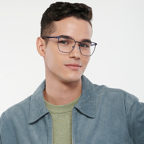 Vincent Chase Online Sky Blue Full Rim Geometric right side