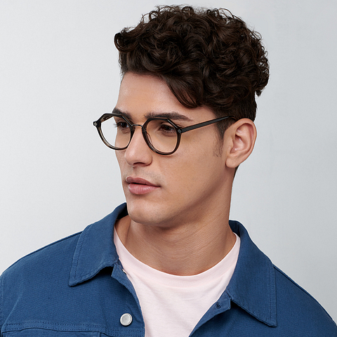 Vincent Chase Online Black Transparent Full Rim Geometric left side