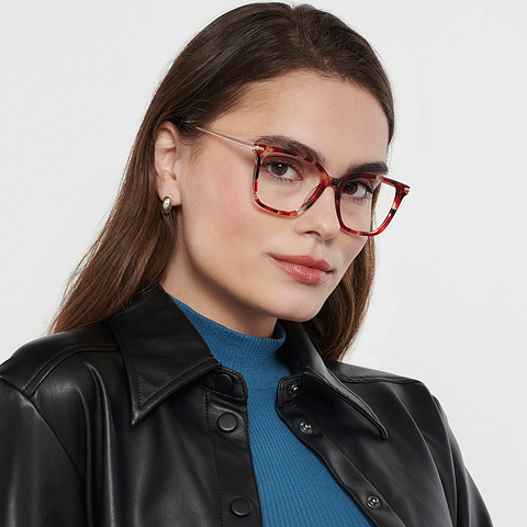 Vincent Chase Online Red Transparent Full Rim Square left side