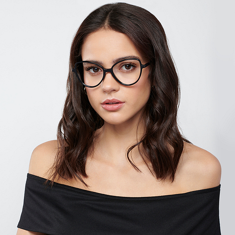 Vincent Chase Online Black Full Rim Cat Eye left side