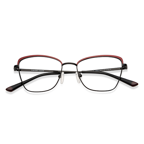 Vincent Chase Online Maroon Black Full Rim Cat Eye left side