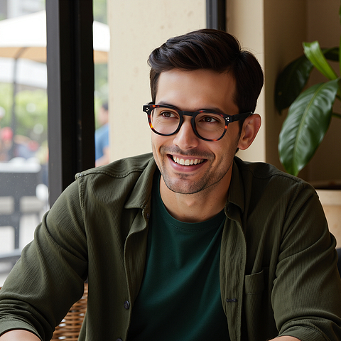 Vincent Chase Online Brown Demi Full Rim Square left side