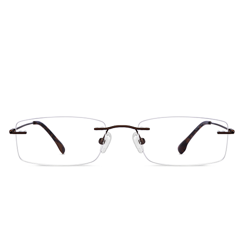 Vincent Chase Online Light Brown Rimless Rectangle left side
