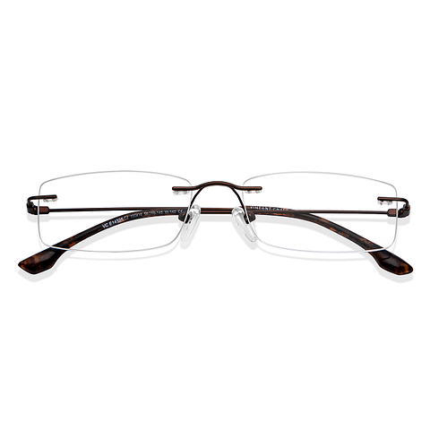 Vincent Chase Online Light Brown Rimless Rectangle left side