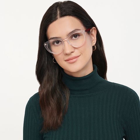 Vincent Chase Online Crystal Transparent Full Rim Cat Eye left side