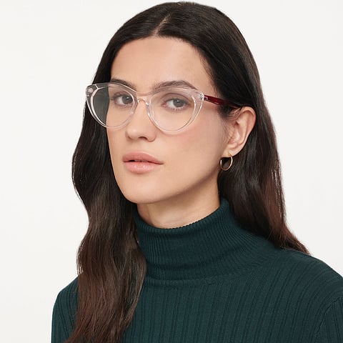 Vincent Chase Online Crystal Transparent Full Rim Cat Eye right side
