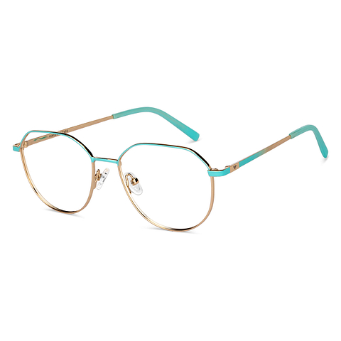 Vincent Chase Sky Blue Golden Full Rim Geometric right side