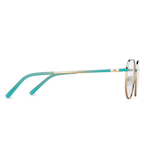 Vincent Chase Sky Blue Golden Full Rim Geometric left side