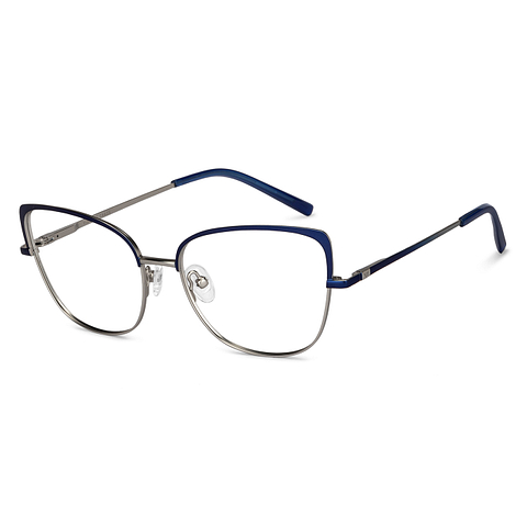 Vincent Chase Online Silver Blue Full Rim Cat Eye left side