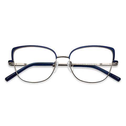 Vincent Chase Online Silver Blue Full Rim Cat Eye left side