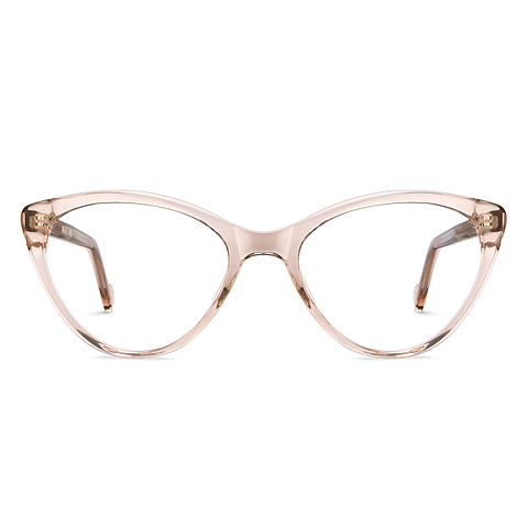 Lenskart BLU Screen Glasses Blue Block Screen Glasses: Brown Transparent Full Rim Cat Eye Vincent Chase Classic Acetate VC E15384-C3 Eyeglasses left side