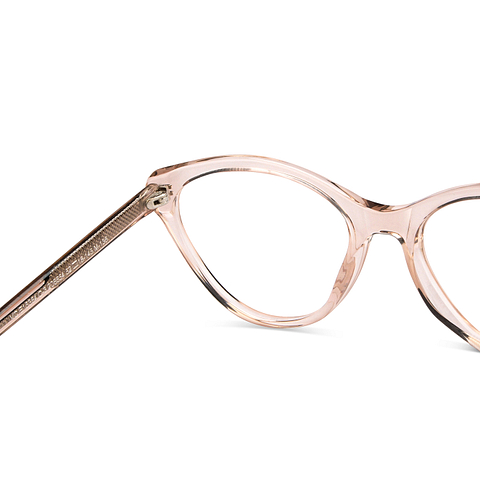 Lenskart BLU Screen Glasses Blue Block Screen Glasses: Brown Transparent Full Rim Cat Eye Vincent Chase Classic Acetate VC E15384-C3 Eyeglasses right side
