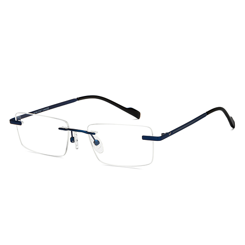 Buy Blue Rimless Rectangle Vincent Chase SLEEK STEEL VC