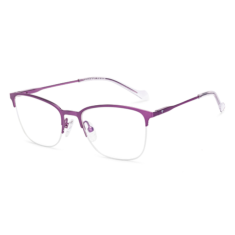 Buy Purple Half Rim Cat Eye Vincent Chase SLEEK STEEL VC E16187-C3
