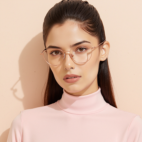 Vincent Chase Rose Gold Full Rim Cat Eye left side Vincent Chase Rose Gold Full Rim Cat Eye left side